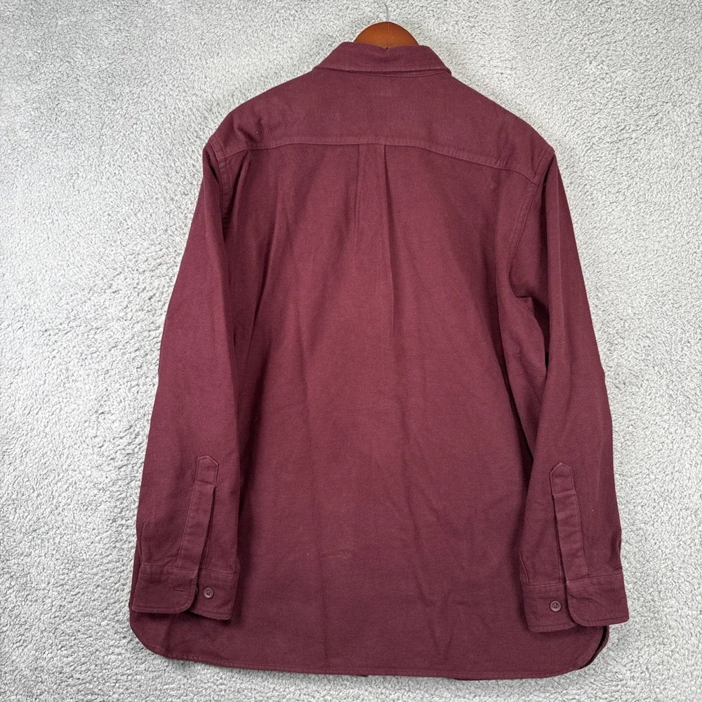 LL Bean Chamois Flannel Shirt Mens XL Maroon Traditional Fit - Picture 7 of 8